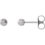 14 Karat Ball Stud Earrings, 3mm