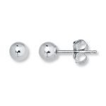 14 Karat Gold Ball Stud Earrings, 4mm