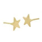 14 Karat Gold Hammered Star Stud Earrings