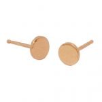 14 Karat Gold Hammered Circle Stud Earrings, 5mm