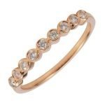 14 Karat Rose Gold 9 Bezel Set Diamond Ring