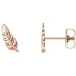 14 Karat Gold Leaf Stud Earrings