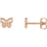 14 Karat Open Butterfly Stud Earrings