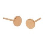 14 Karat Gold Hammered Circle Stud Earrings, 7mm