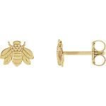 14 Karat Gold Bumblebee Stud Earrings