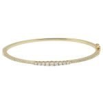 14 Karat Gold Micro-Pave Graduated Diamond Hinged Bracelet