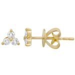 14 Karat Gold Diamond Trio Stud Earrings