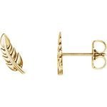 14 Karat Gold Leaf Stud Earrings