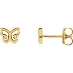 14 Karat Open Butterfly Stud Earrings