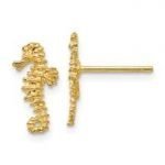 14 Karat Yellow Gold Seahorse Stud Earrings