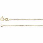 14 Karat Gold 1mm Diamond-Cut Bead Chain