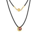 22 Karat Gold Fire Garnet Necklace