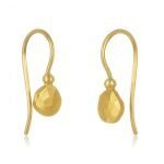 22 Karat Gold Free-Form Hammered Disc Earrings