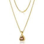 22 Karat Gold Chocolate Tahitian Pearl & Diamonds Necklace