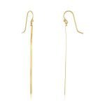 22 Karat Gold Hammered Drop Stick Earrings