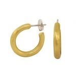 22 Karat Gold Hammered Hoop Stud Earrings