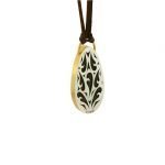 22 Karat Gold & Sterling Silver Turquoise Pendant on Kangaroo Leather