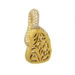 22 Karat Gold & Platinum Australian Opal Pave Diamond Pendant