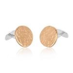 22 Karat & Platinum Hammered Cuff Links