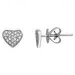 14 Karat Gold Micro-Pave Diamond Heart Stud Earrings