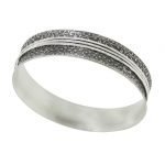 Antiqued Vine Silver Bangle with Three Spinners