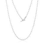 Platinum Handmade Elongated Chain Toggle Clasp