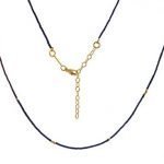 Lapis and 22 Karat Gold-Dipped Silver Bead Necklace