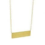 22 Karat Gold Hammered Rectangle Pendant on Gold Chain