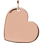 14 Karat Gold Engraveable Heart Pendant 11mm