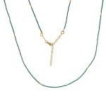 Turquoise and 22 Karat Gold-Dipped Silver Bead Necklace