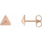 14 Karat Rose Gold Pyramid Stud Earrings