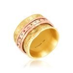 18 Karat Gold Rainbow Spinner Ring