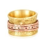18 Karat Gold Rainbow Spinner Ring