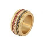 18 Karat Gold Flag Spinner Ring