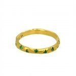 22 Karat Gold Emerald Wave Band, 2mm