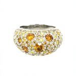 18 Karat Gold Yellow Diamond Cocktail Ring