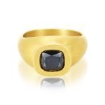 22 Karat Gold Black Diamond Crown Ring