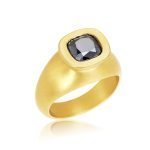 22 Karat Gold Black Diamond Crown Ring