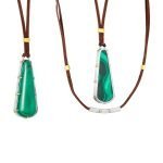 22 Karat Gold Claws Silver Framed Malachite Necklace