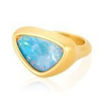 22 Karat Gold Free Form Opal Cocktail Ring