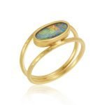 22 Karat Gold Free Form Open Opal Ring