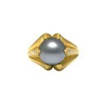 22 Karat Gold Gray Tahitian Pearl & Diamond Claw Ring