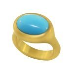 22 Karat Gold Sleeping Beauty Turquoise Cocktail Ring
