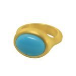 22 Karat Gold Sleeping Beauty Turquoise Cocktail Ring