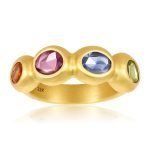 22 Karat Gold Rainbow Sapphire Cocktail Ring