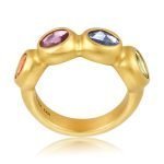 22 Karat Gold Rainbow Sapphire Cocktail Ring