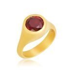 22 Karat Gold Solitaire Garnet Ring