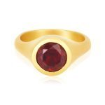 22 Karat Gold Solitaire Garnet Ring