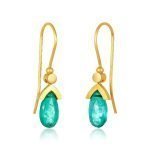 22 Karat Gold Emerald Tear Drop Earrings
