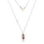 22 Karat Gold Wrapped Amethyst Charm Necklace